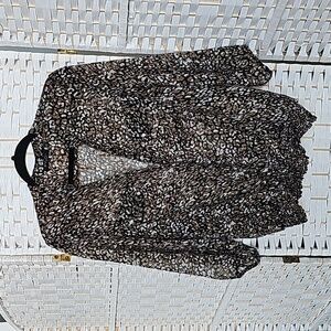 FYLO Leopard Print Sheer Blouse -L